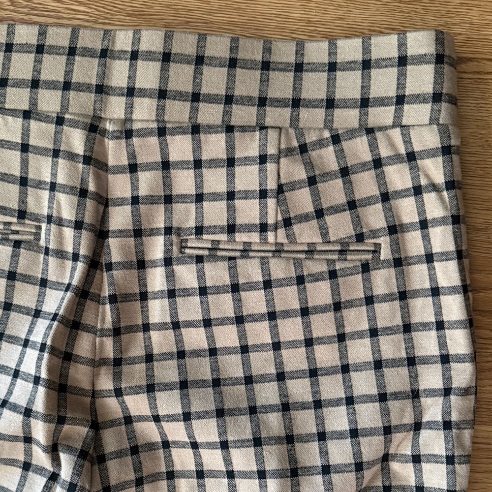 Ann Taylor Factory Plaid Boot Cut Pants - Black and Cream - Picture 8 of 9
